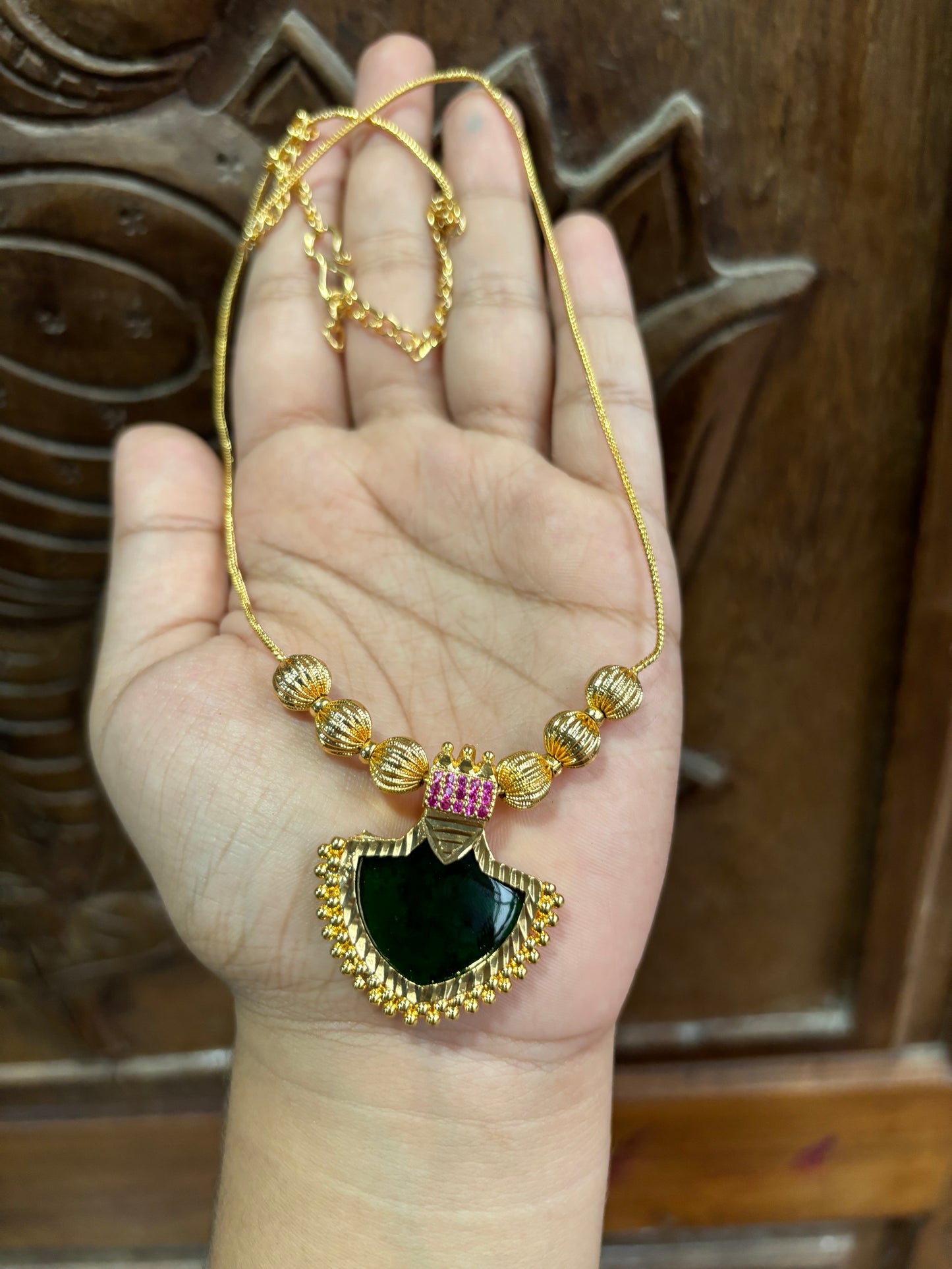 Gold palakka pendent