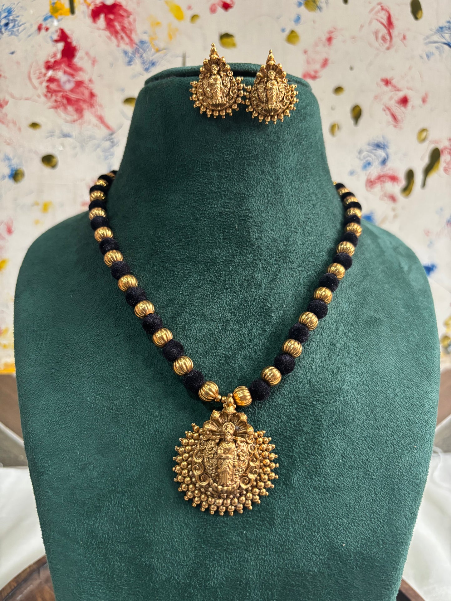 Black beaded neckpiece