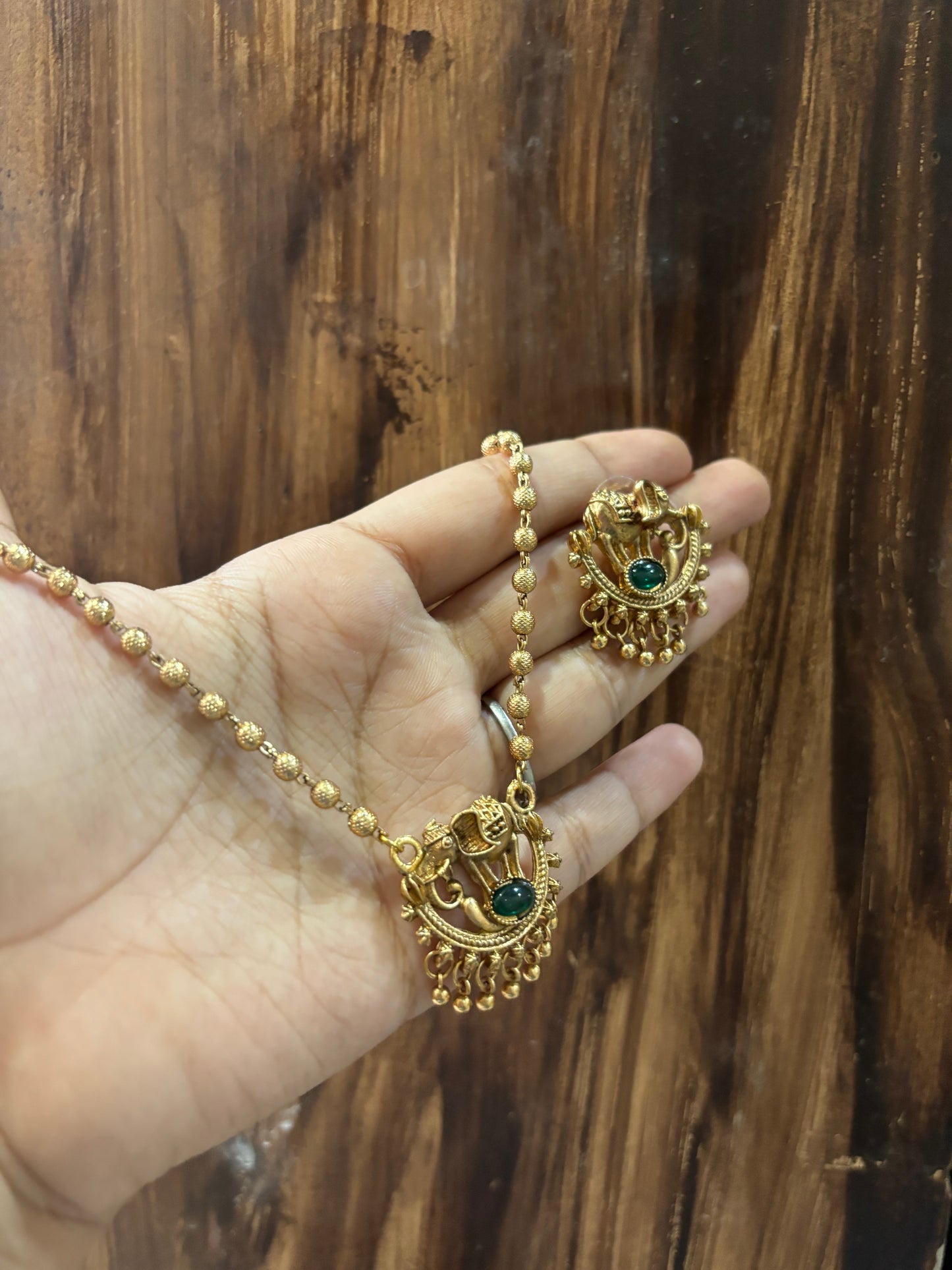 Golden elephant choker