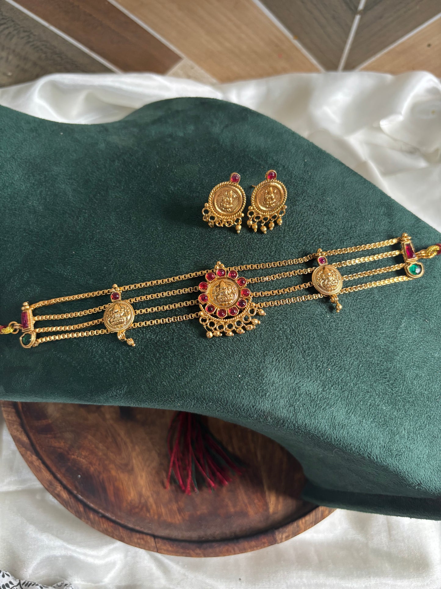Antique lakshmi coin choker