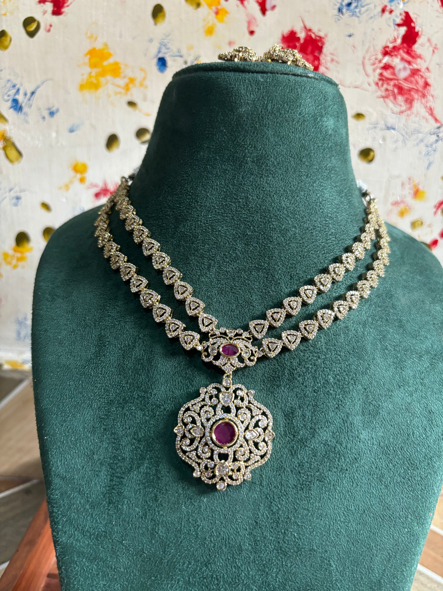 Double layer Ad bridal necklace