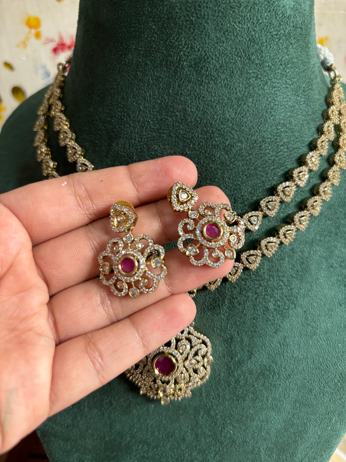Double layer Ad bridal necklace