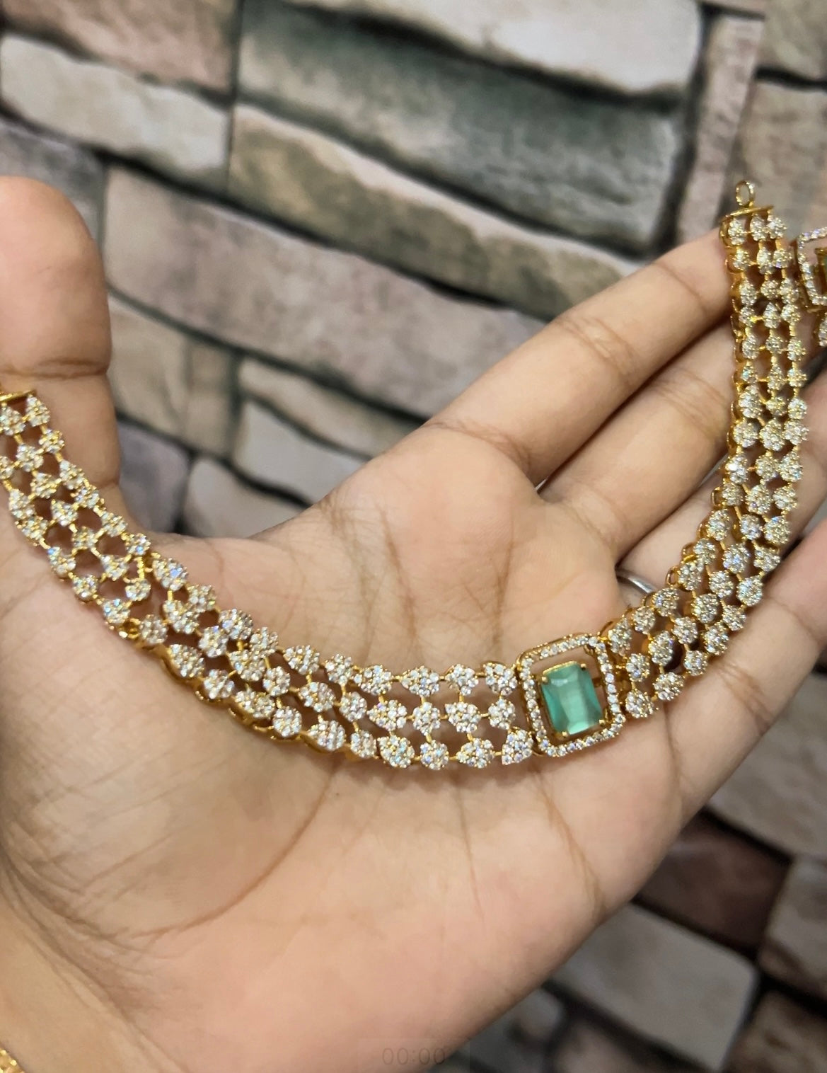 Interchangeable stone AD necklace