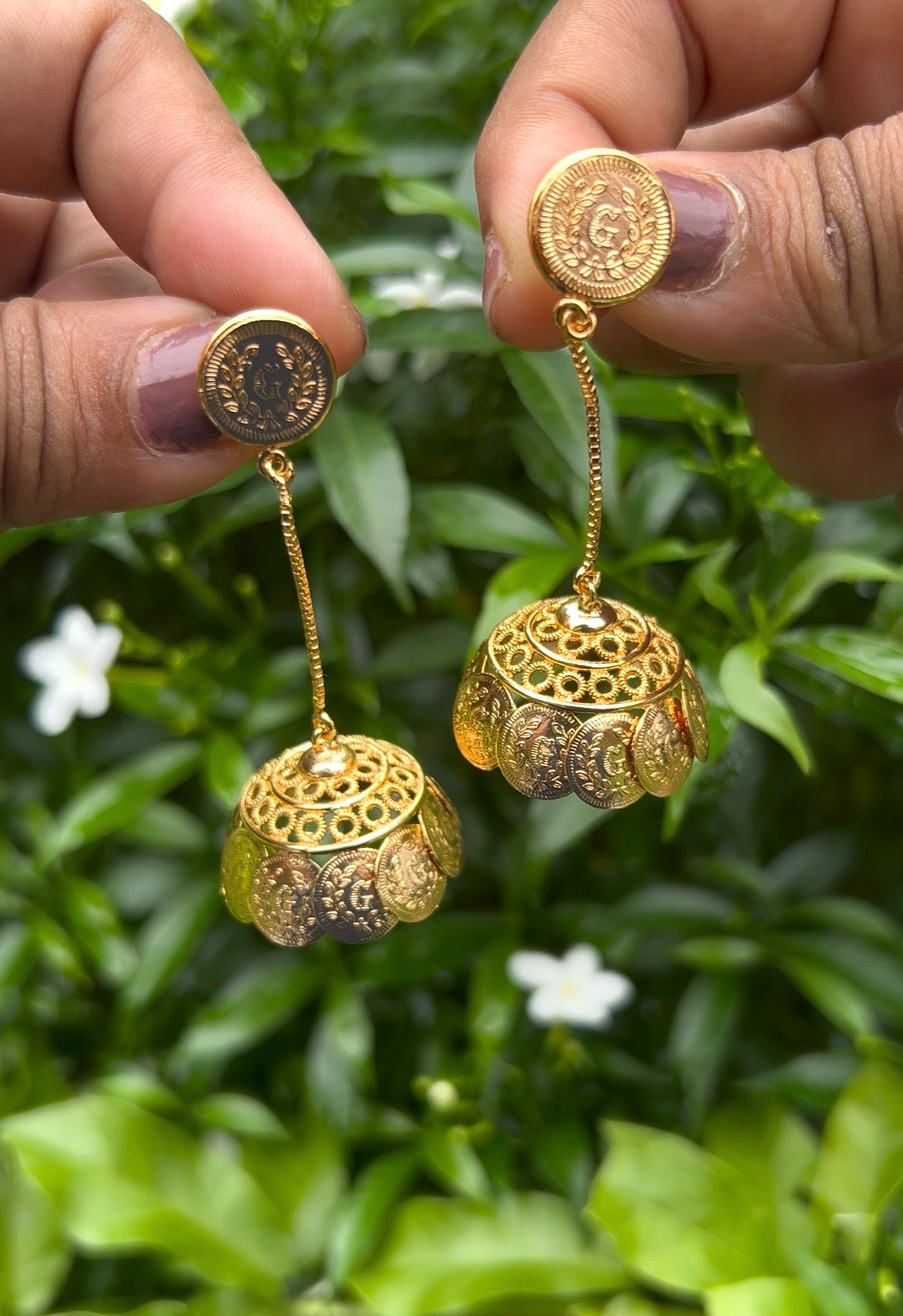 Coin string jhumka