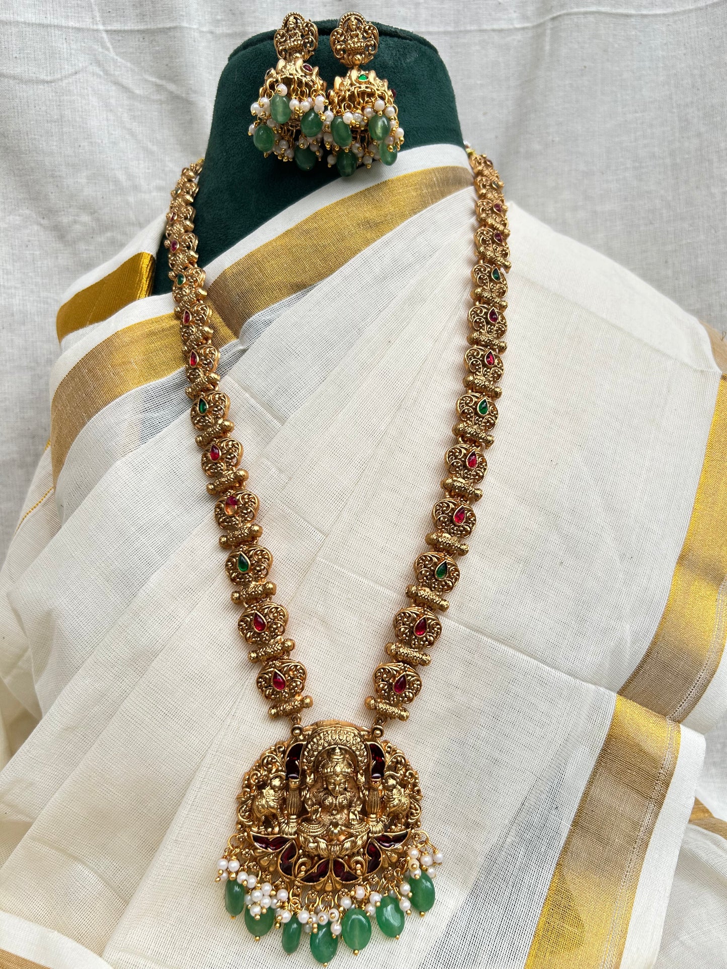 Mint green lakshmi haaram
