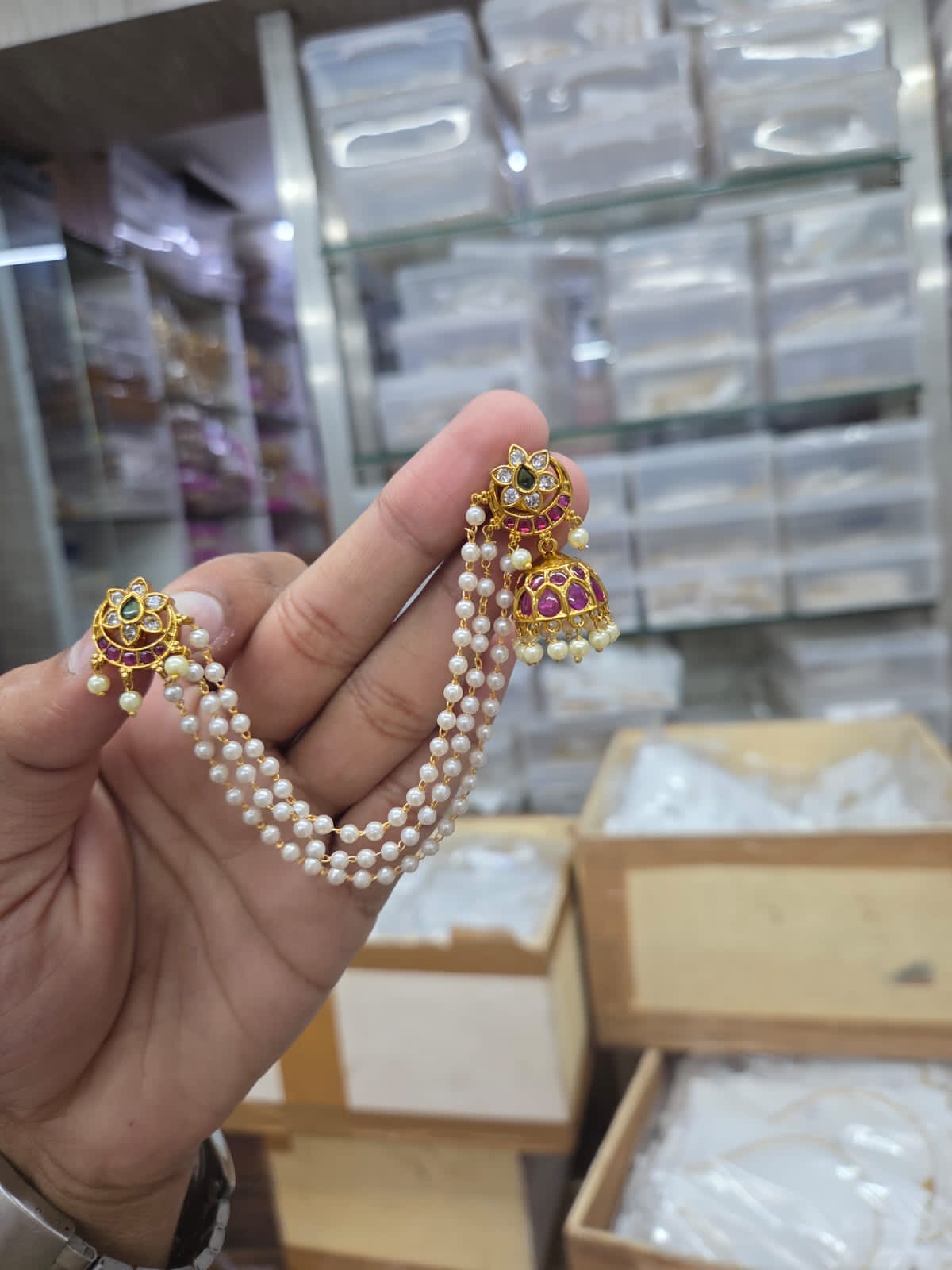 3 layer maatal jhumka