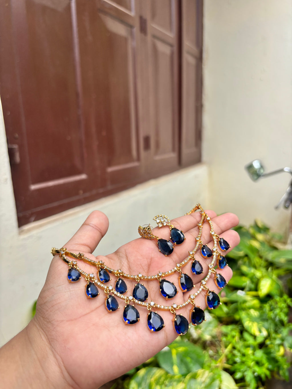 2 layer drops emerald(with earrings)offer sale!!!