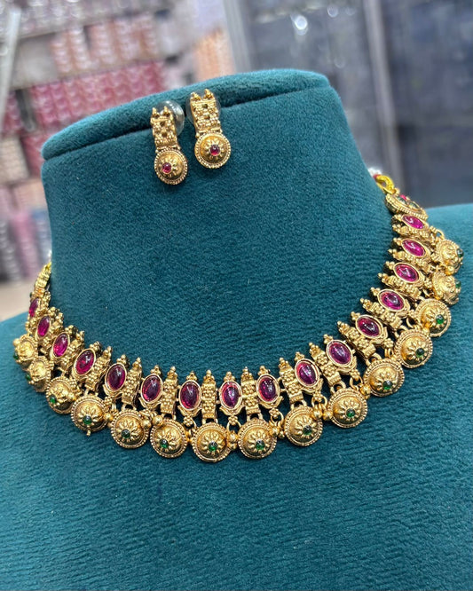 Circle drops Bridal necklace