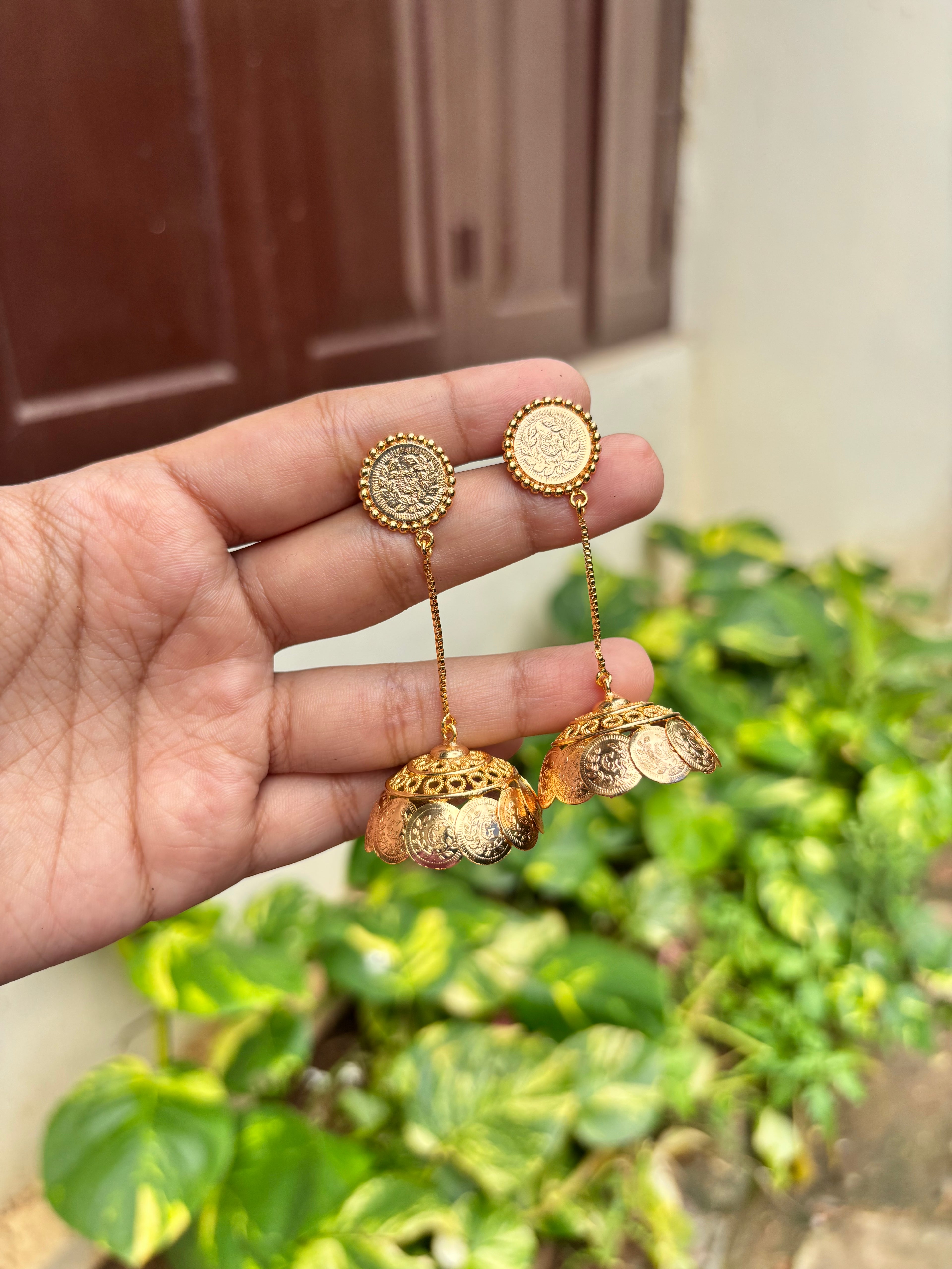 Coin string jhumka
