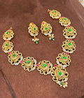 Embossed peacock designer necklace