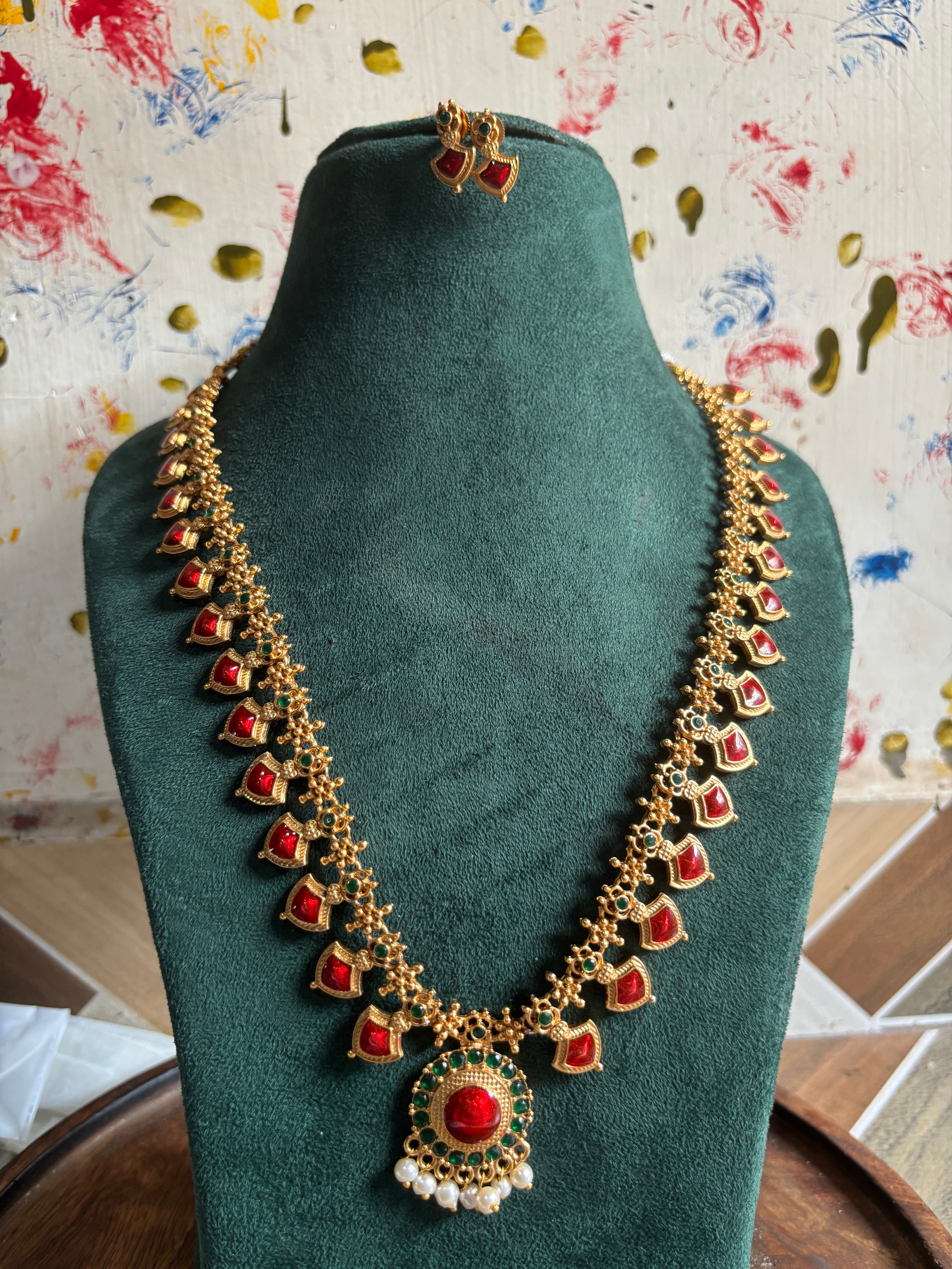 Pearl beaded palakka haaram