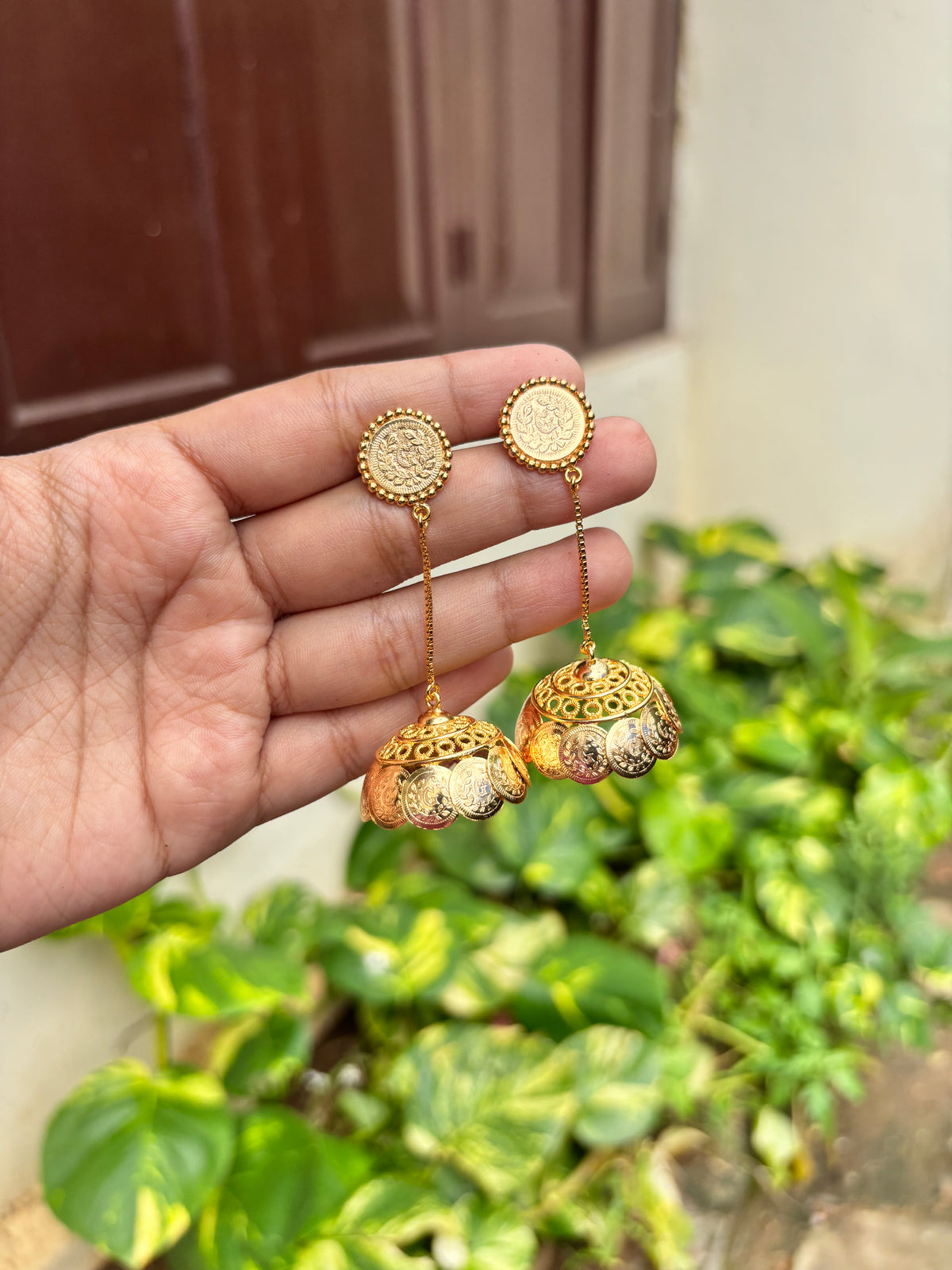 Coin string jhumka