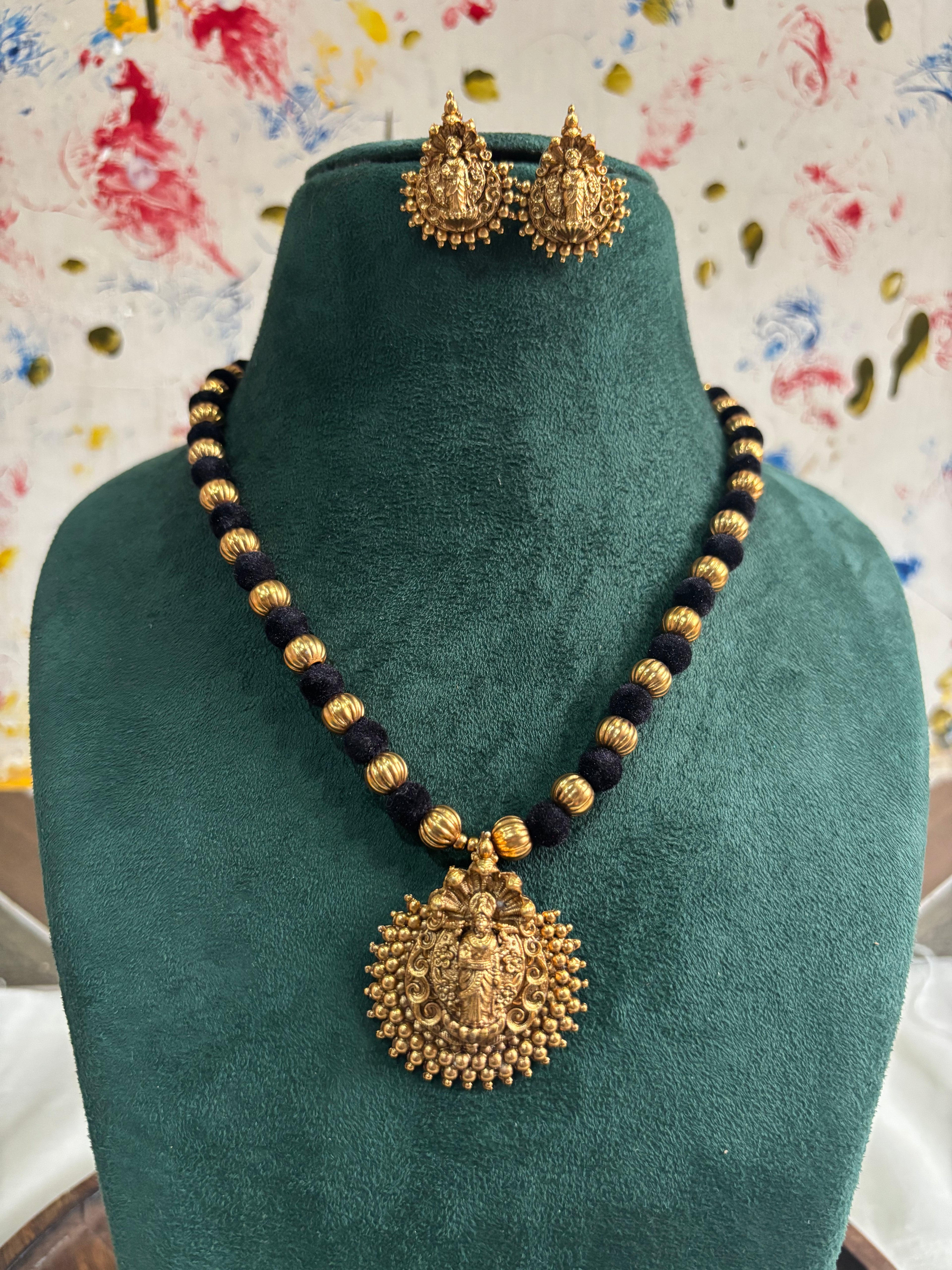 Black beaded neckpiece