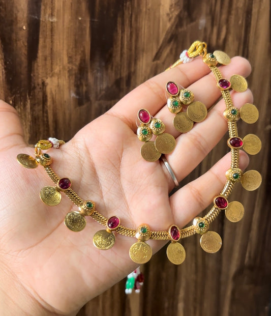 Lakshmi coin necklace