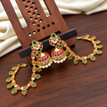 Palakka ear chain with jhumka