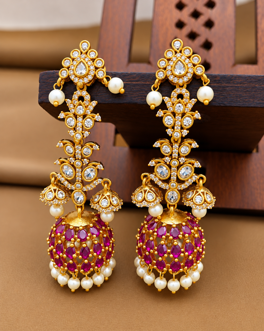 Flower vase jhumkas