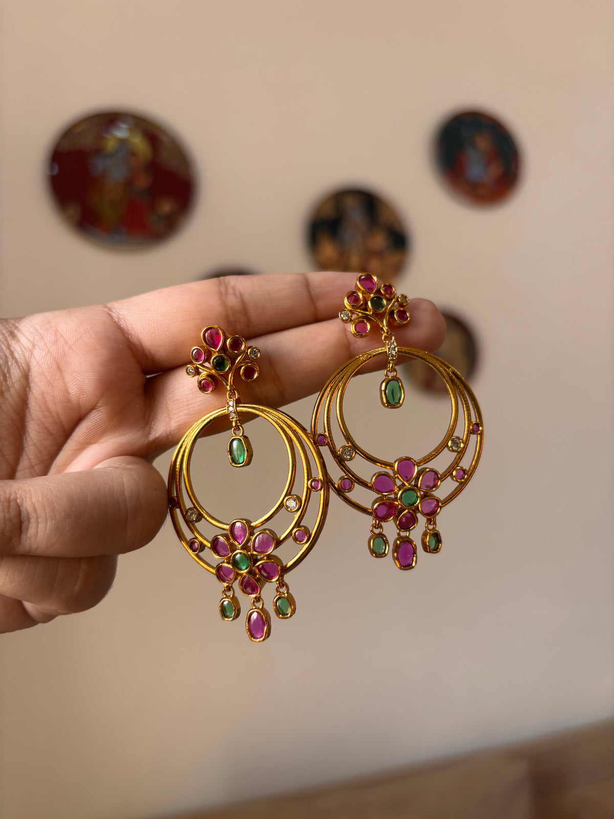 Floral chandhbali