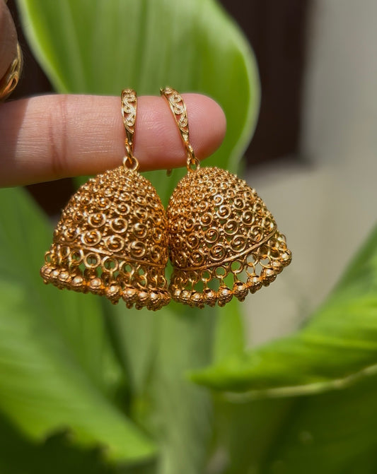 Hoop gold jhumkas