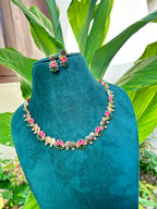 Cluster lotus coin necklace