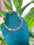 Cluster lotus coin necklace