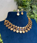 2 layer stone coin necklace