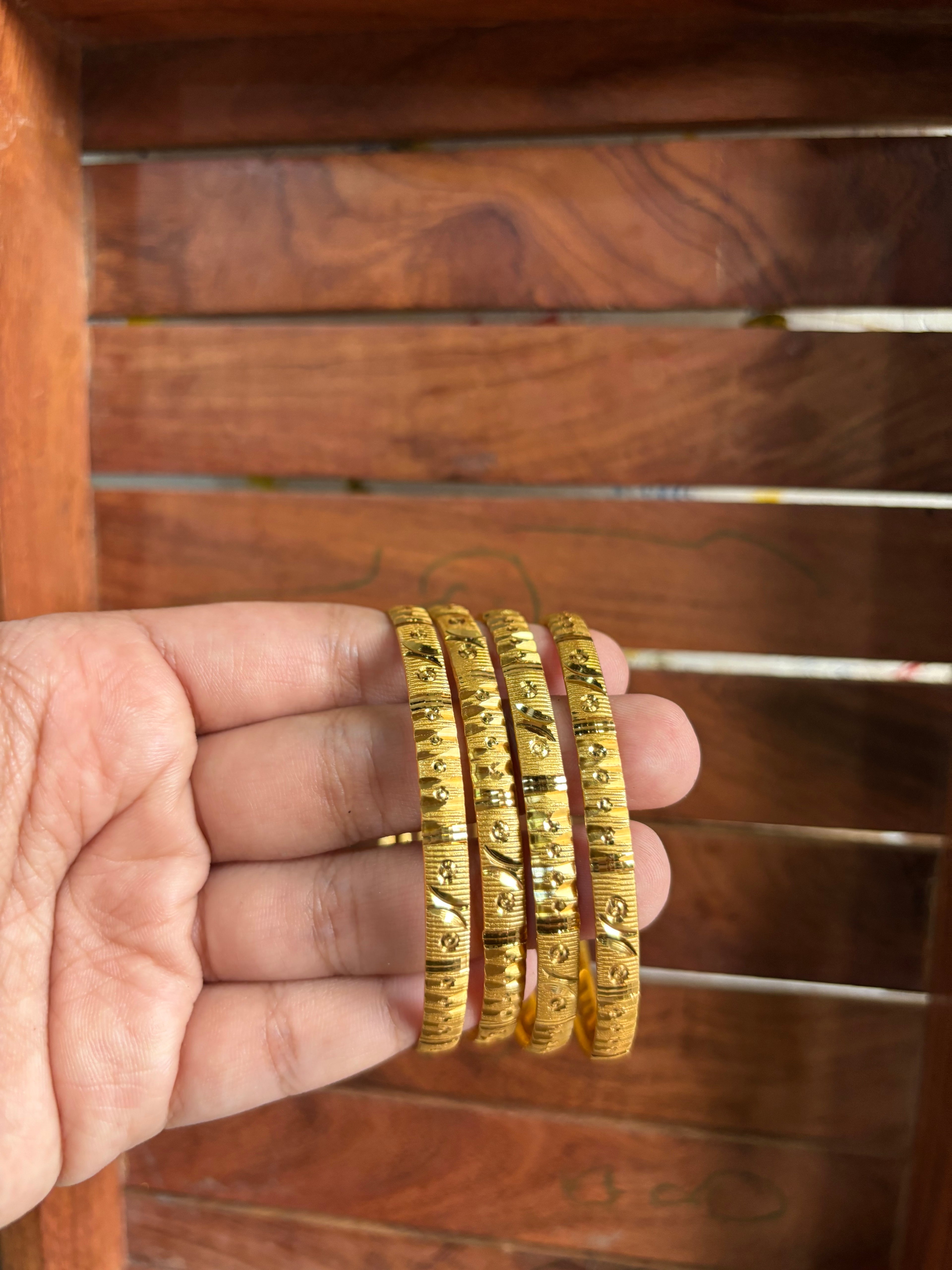 Gold plated bangles