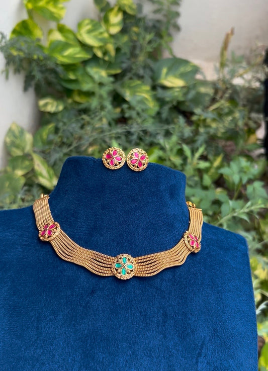 Layered floral necklace