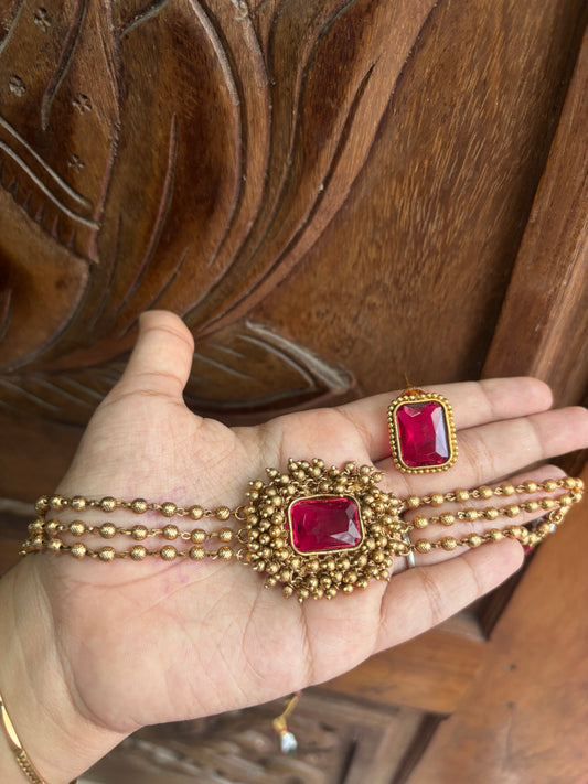 Gold beaded choker