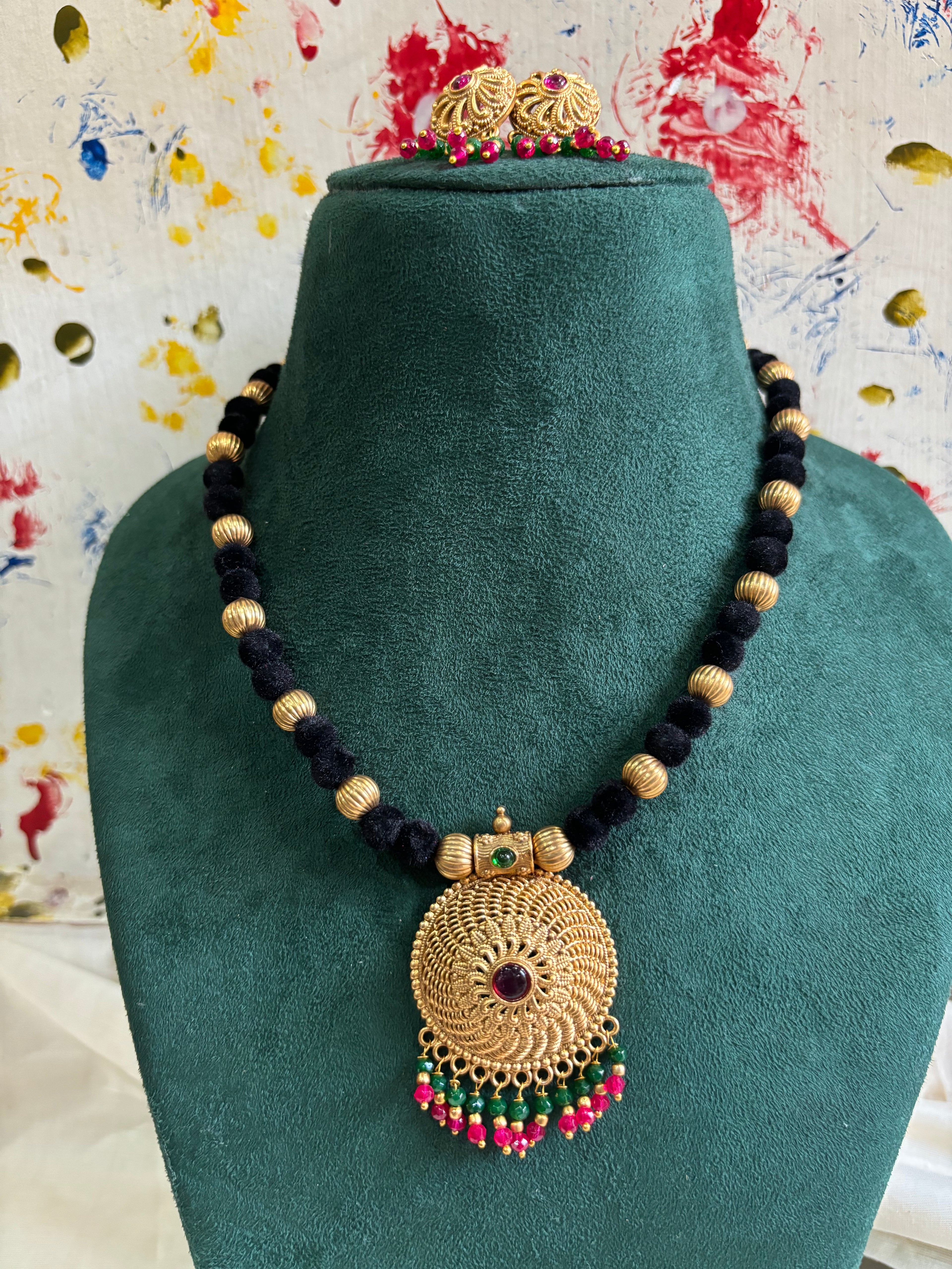 Black beaded neckpiece
