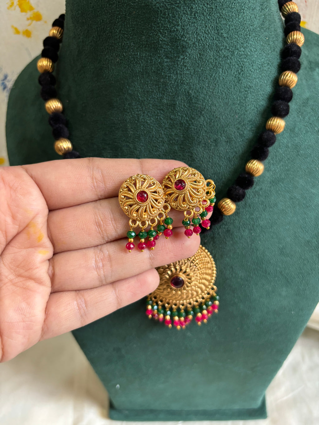 Black beaded neckpiece
