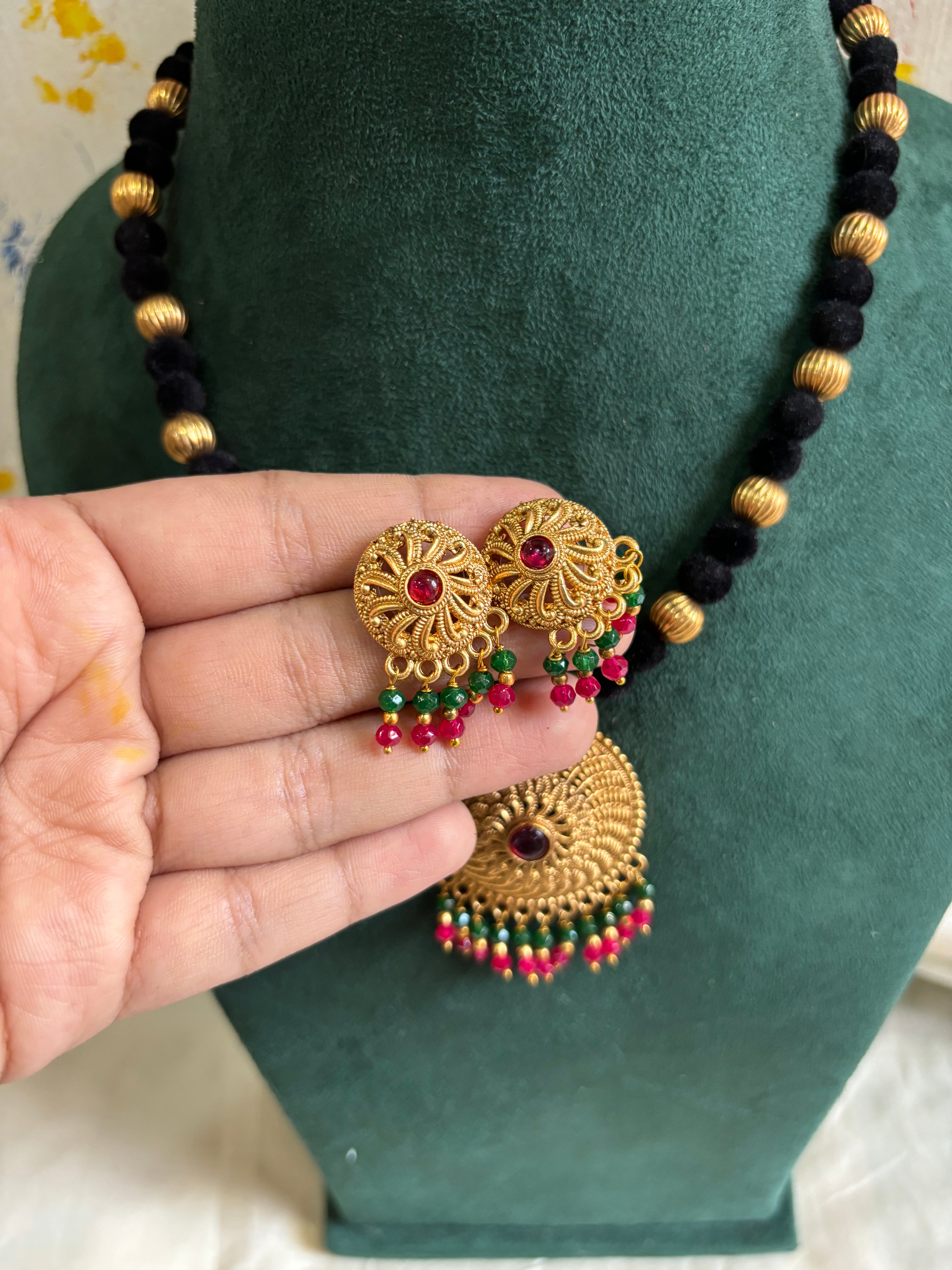 Black beaded neckpiece