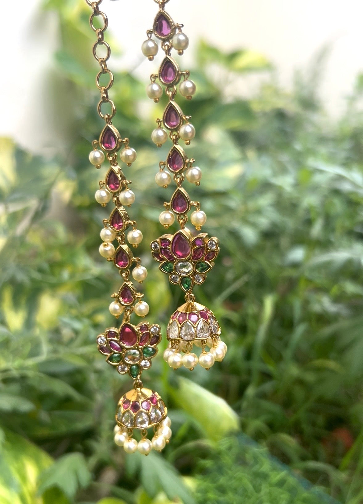 Lotus jhumka with maatal