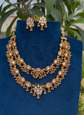 White stone layered necklace