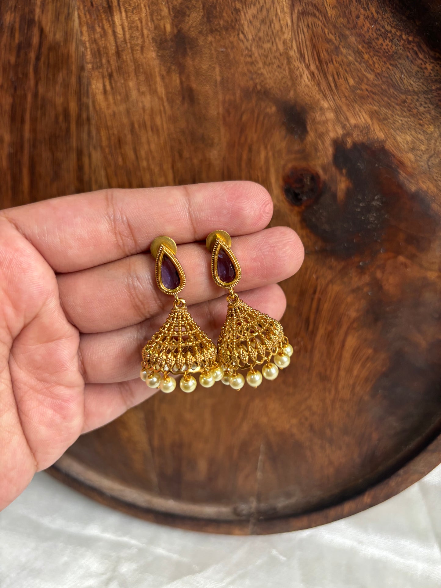 BFS-stone jhumka