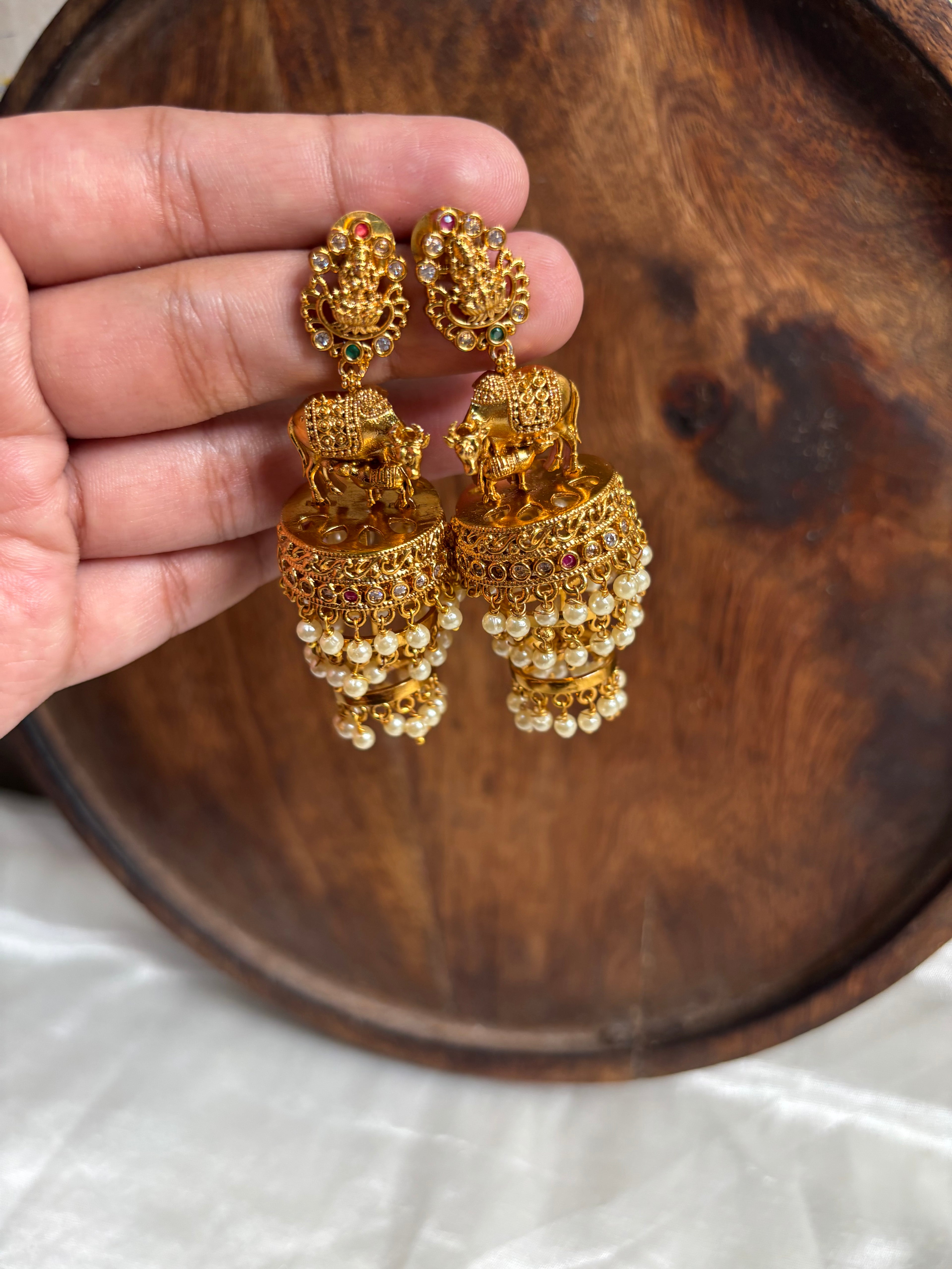 Cow and calf jhumka