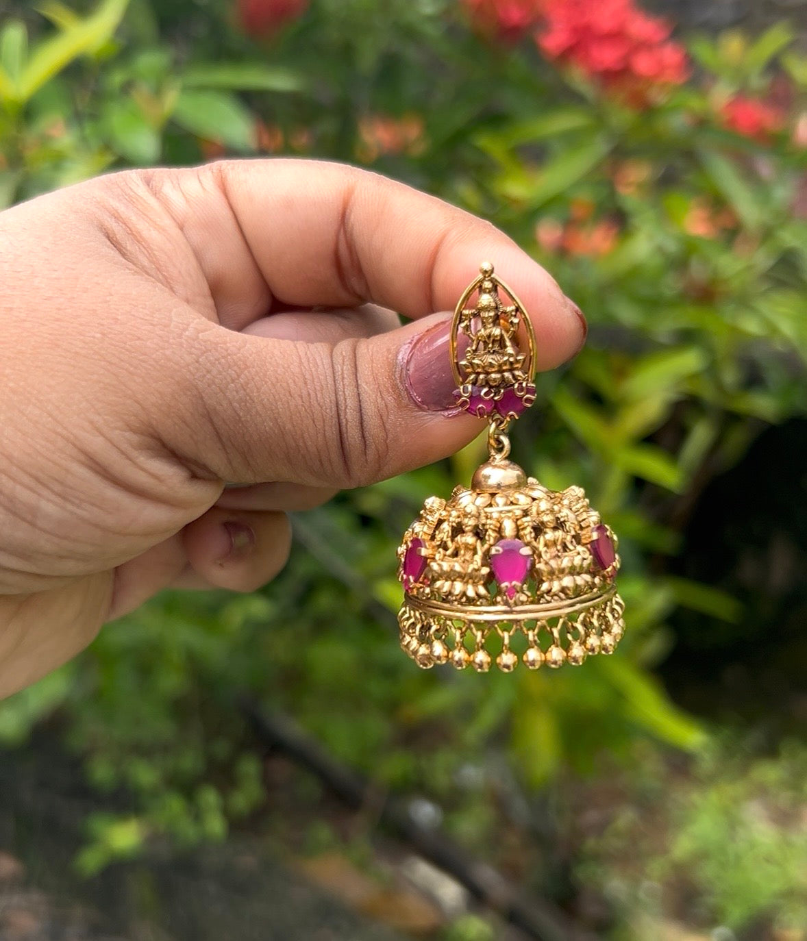 Antique Lakshmi  jhumka