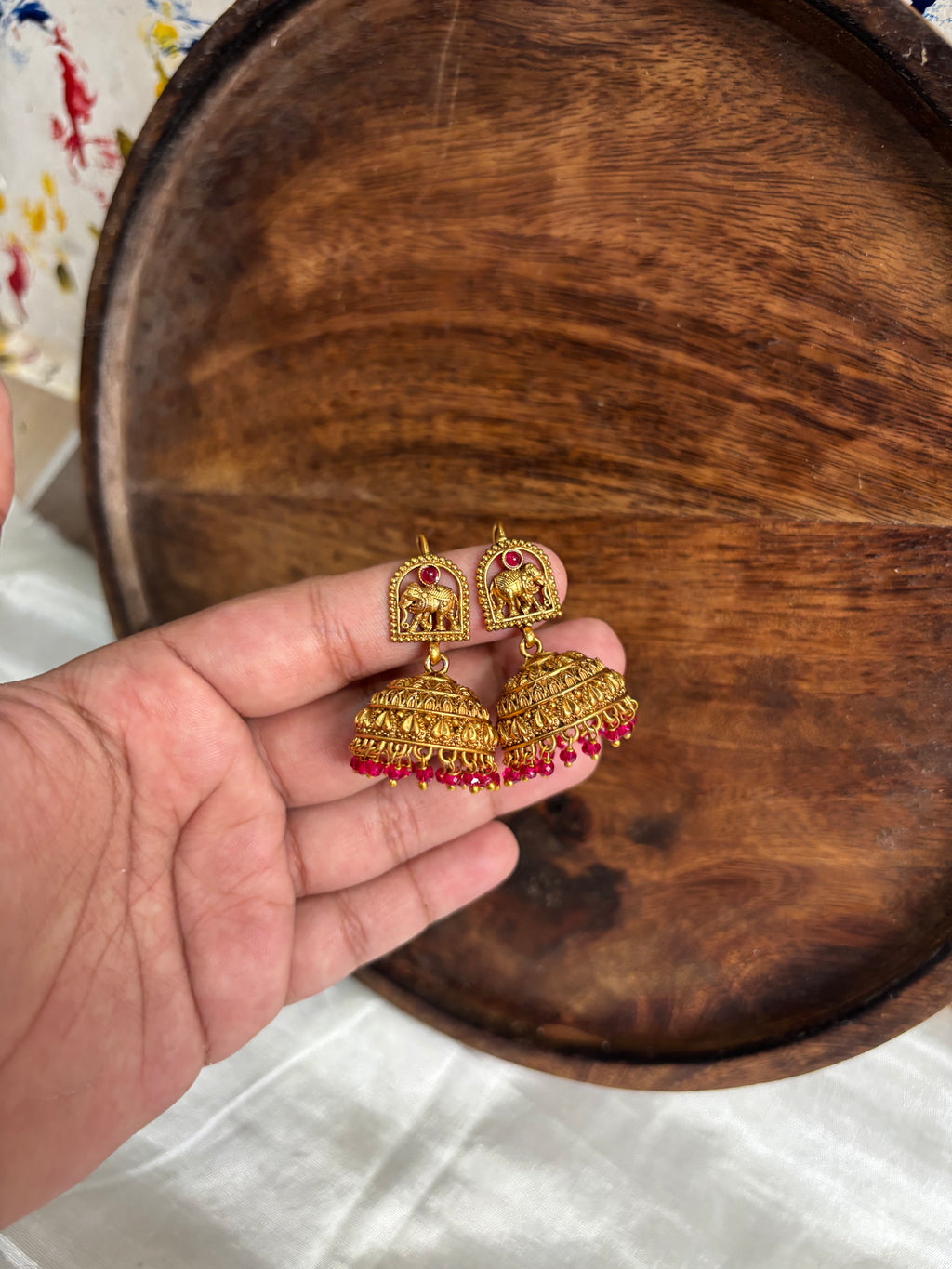 Elephant hoop jhumkas