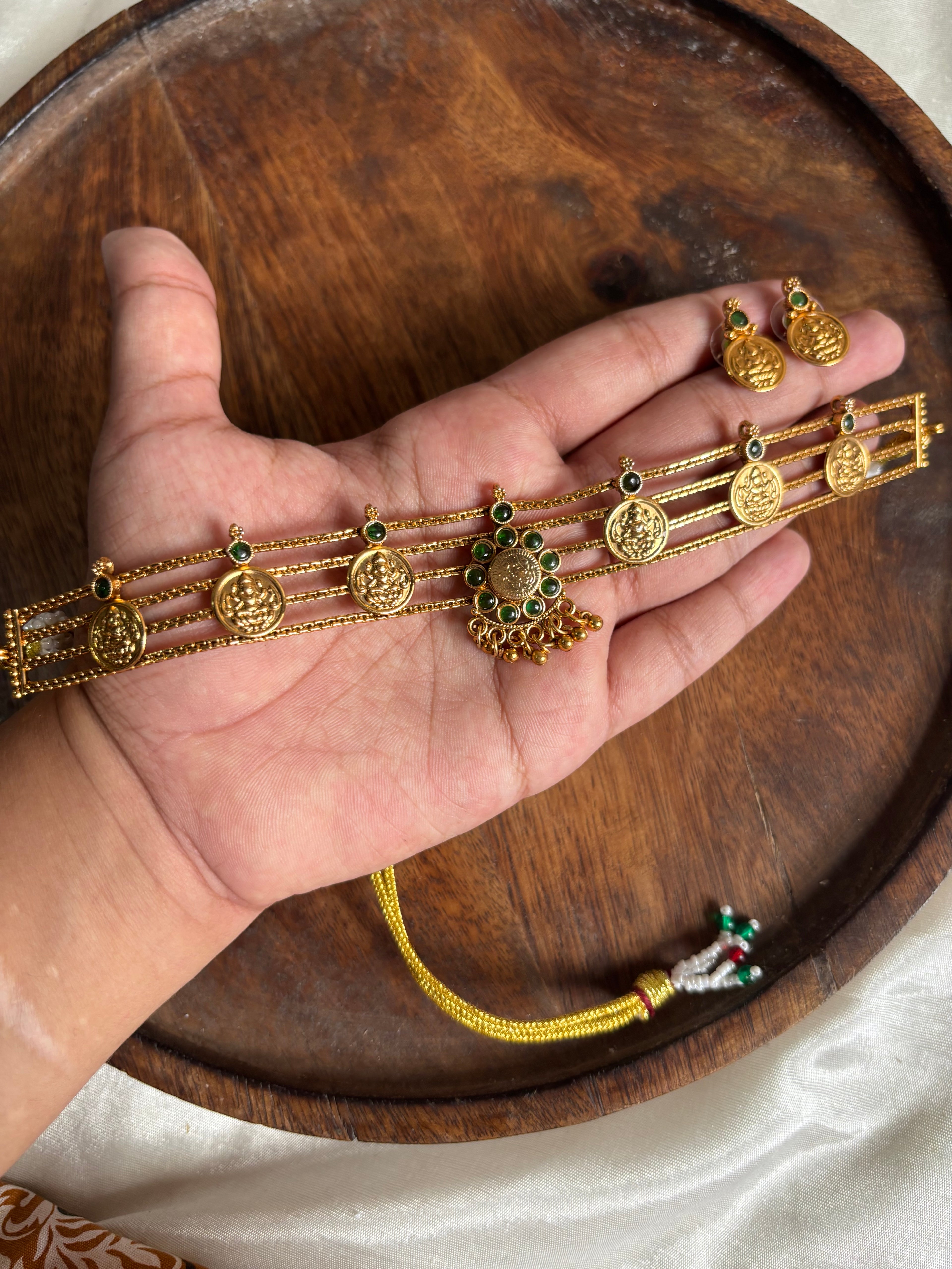Coin lakshmi choker
