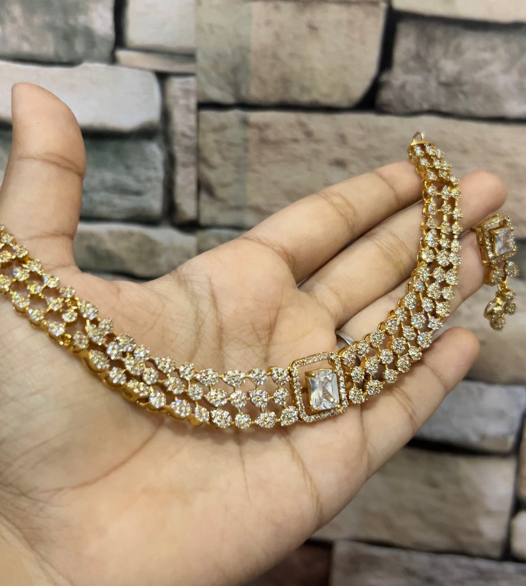 Interchangeable stone AD necklace
