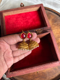 Stone hoop jhumkas
