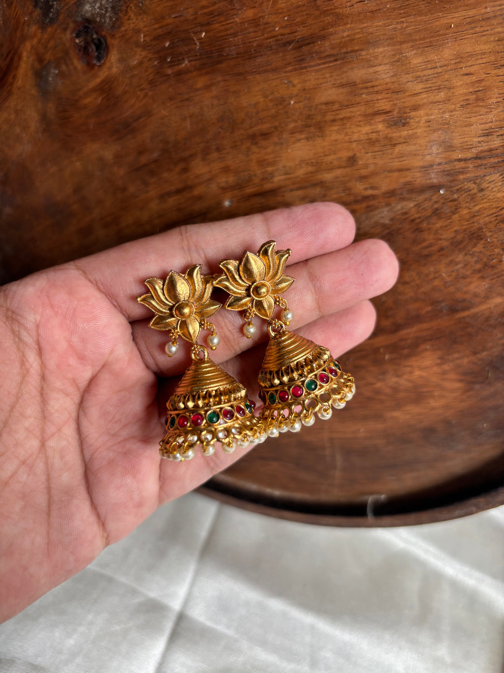 Lotus jhumkas