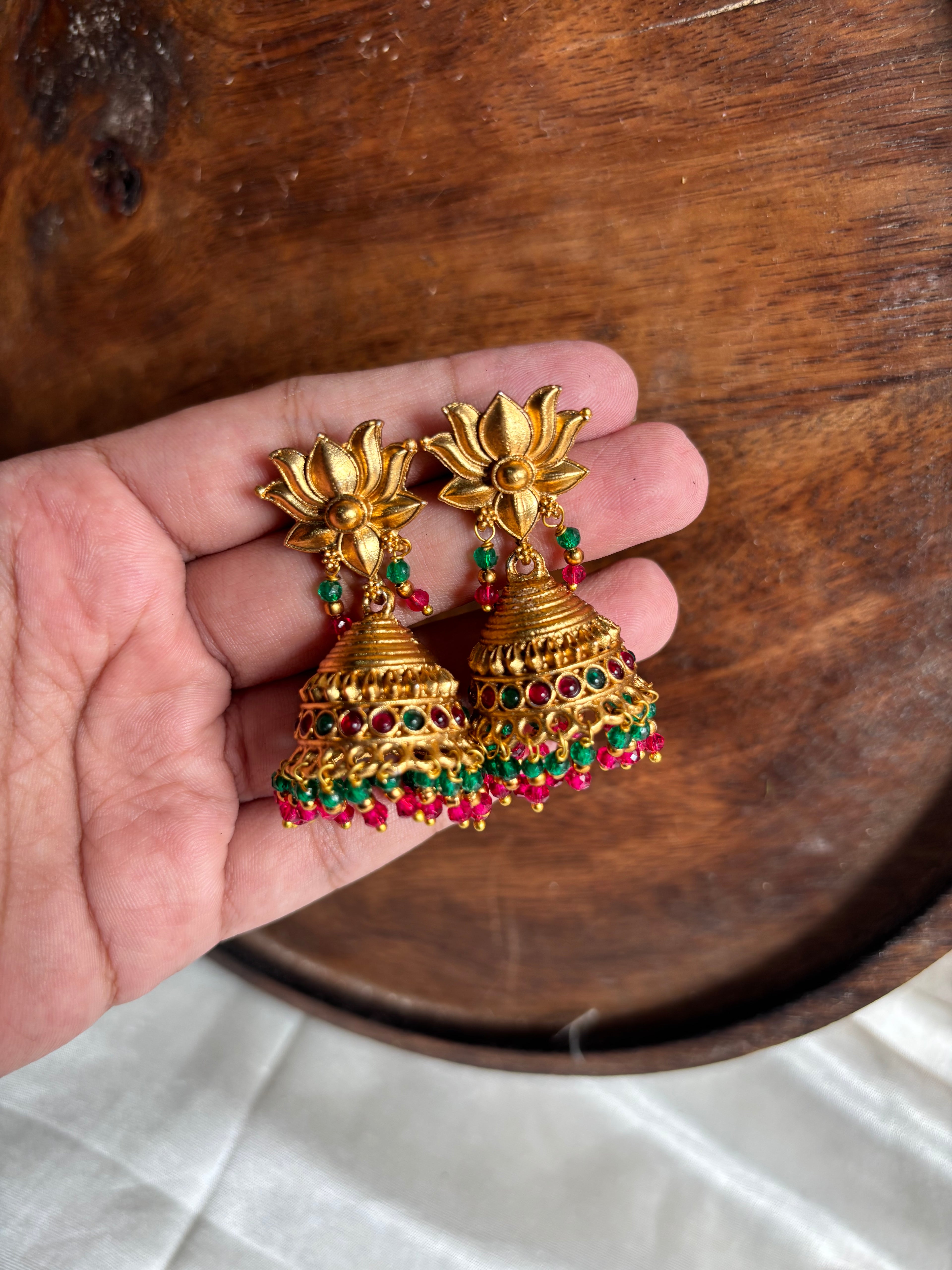 Lotus jhumkas