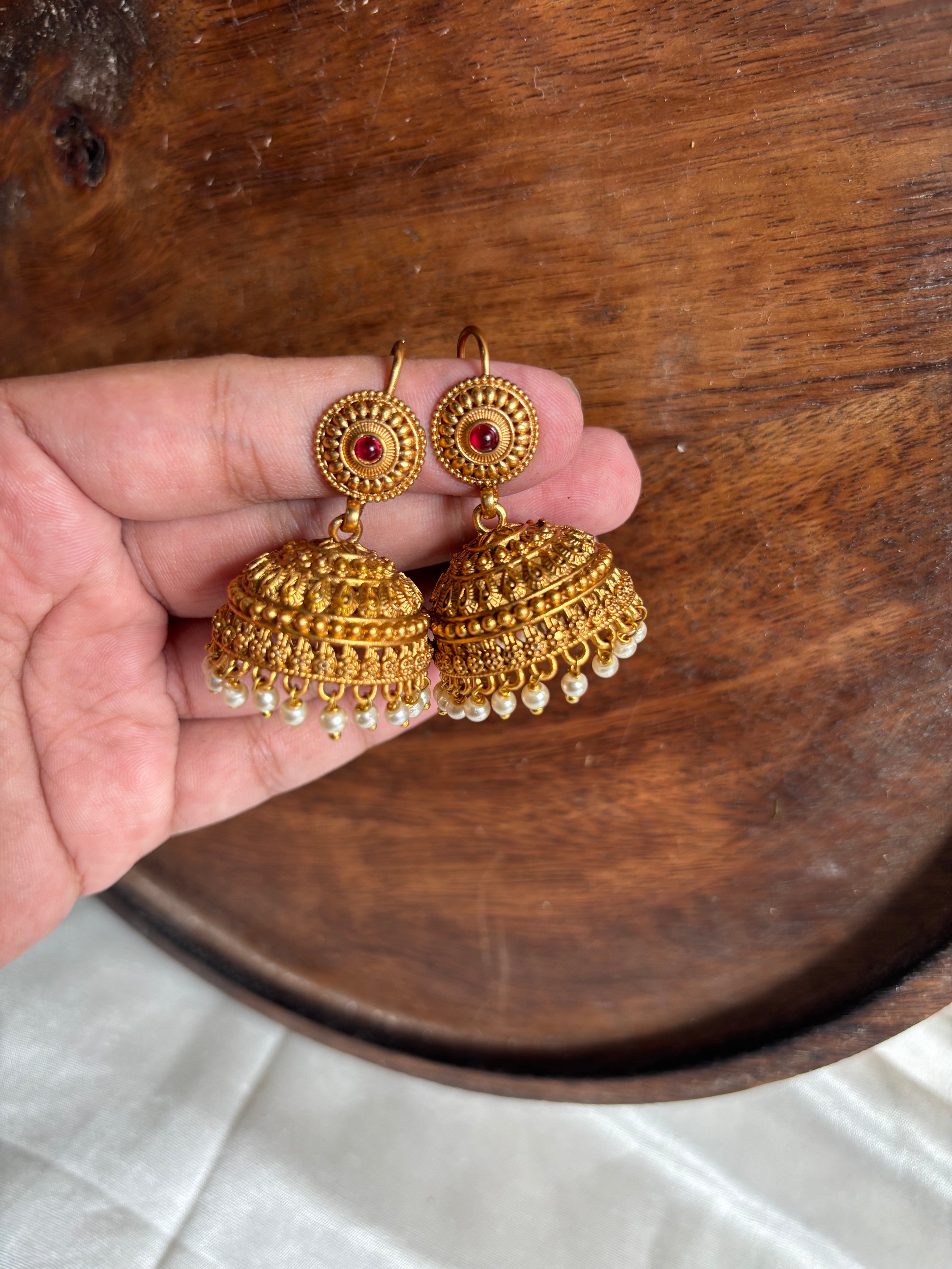 Circle hoop jhumkas