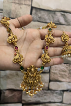 Peacock stone Lakshmi set