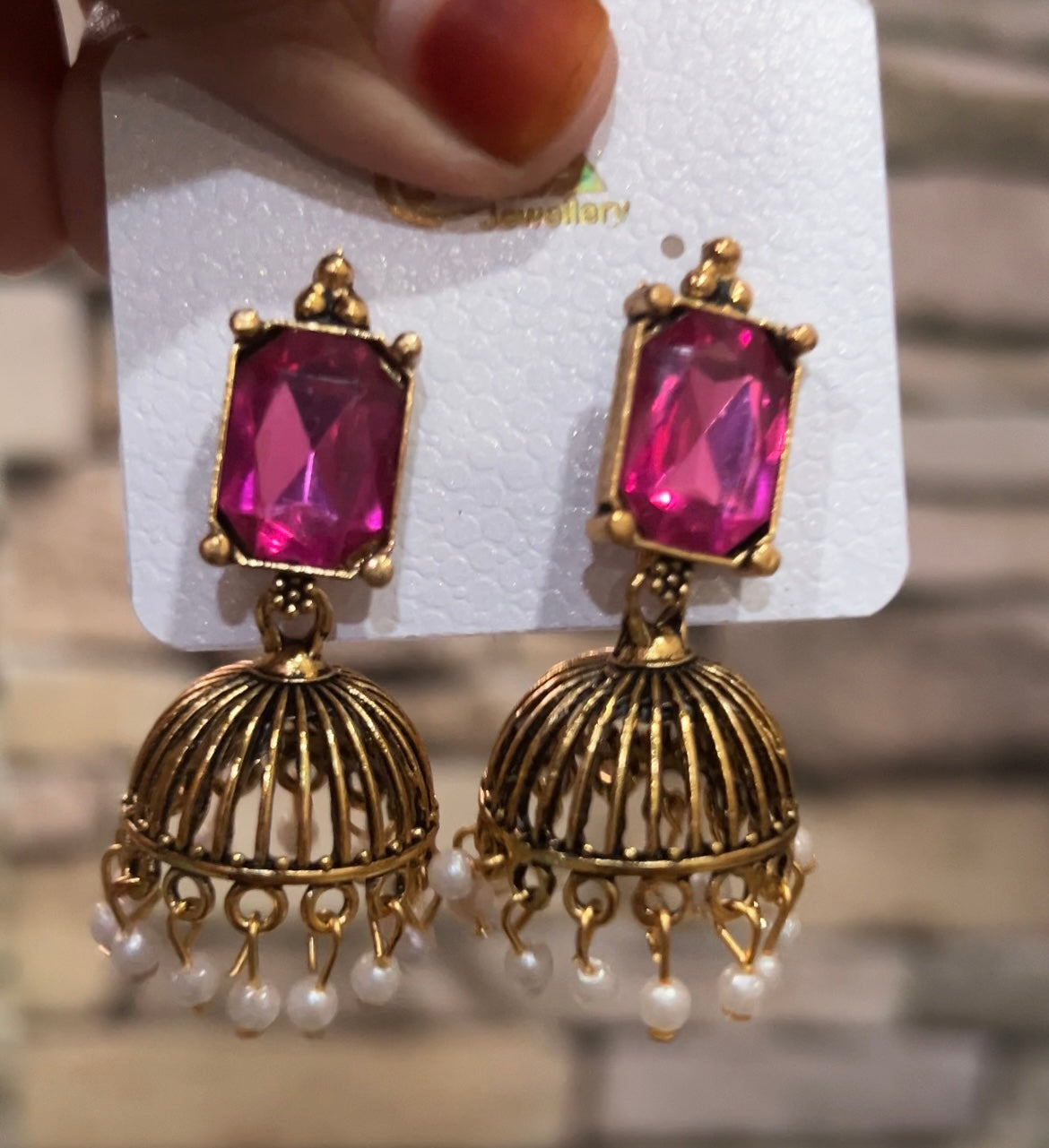 Stone jhumkas
