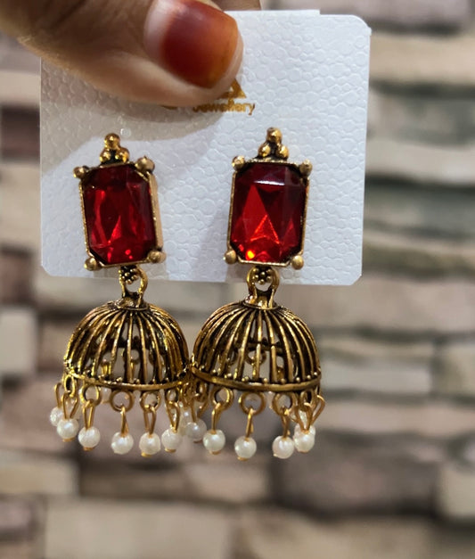 Stone jhumkas