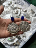 Black metal earrings