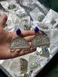 Black metal earrings