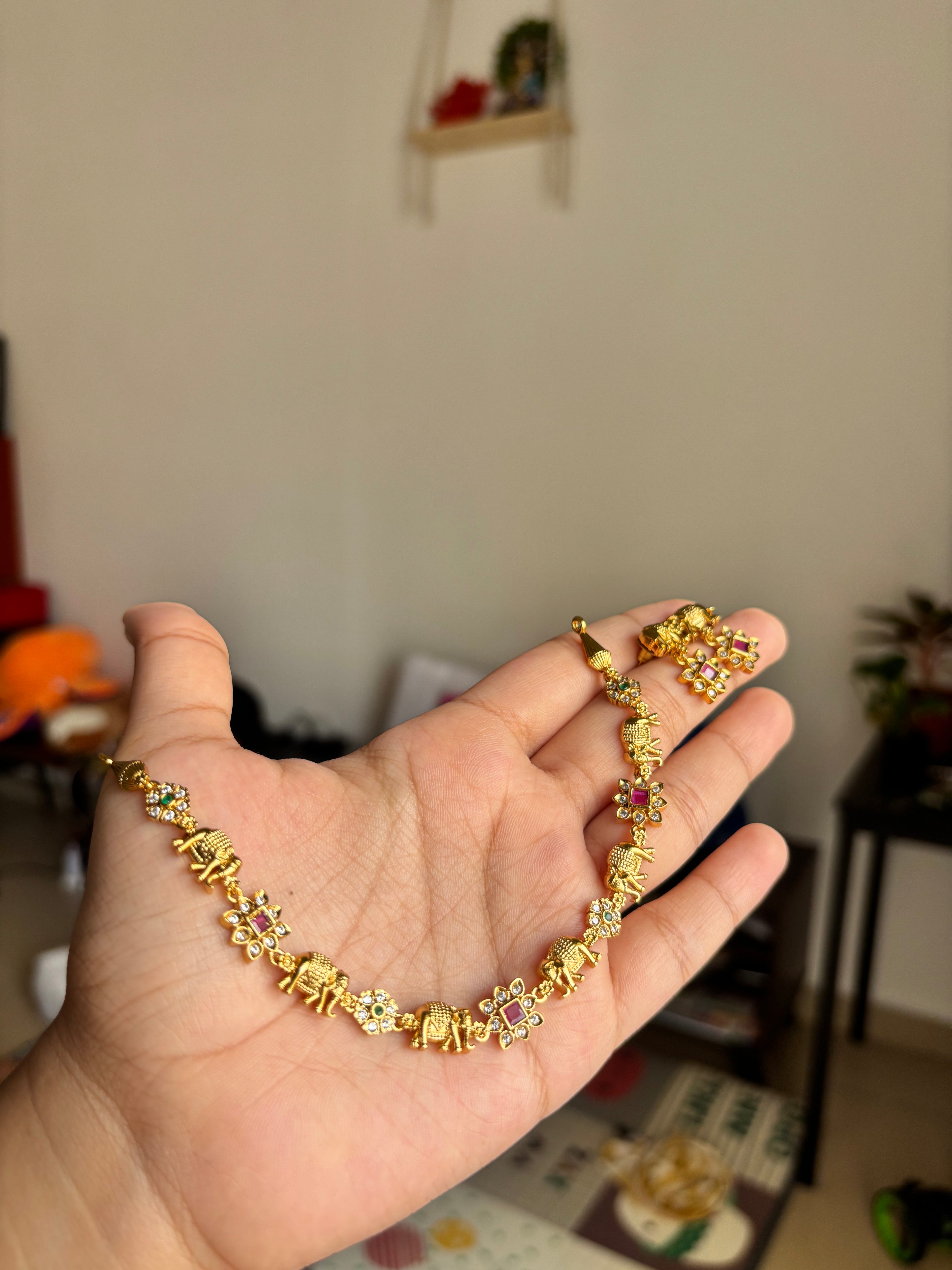 Elephant floral choker