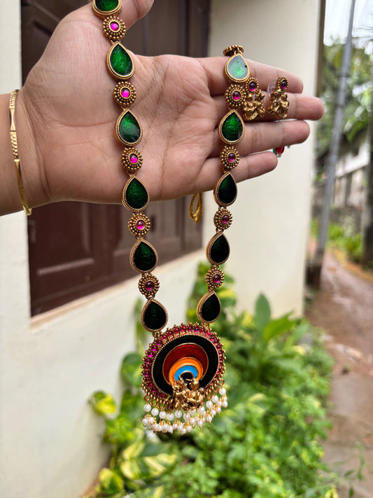 Peacock themed Krishna Haaram